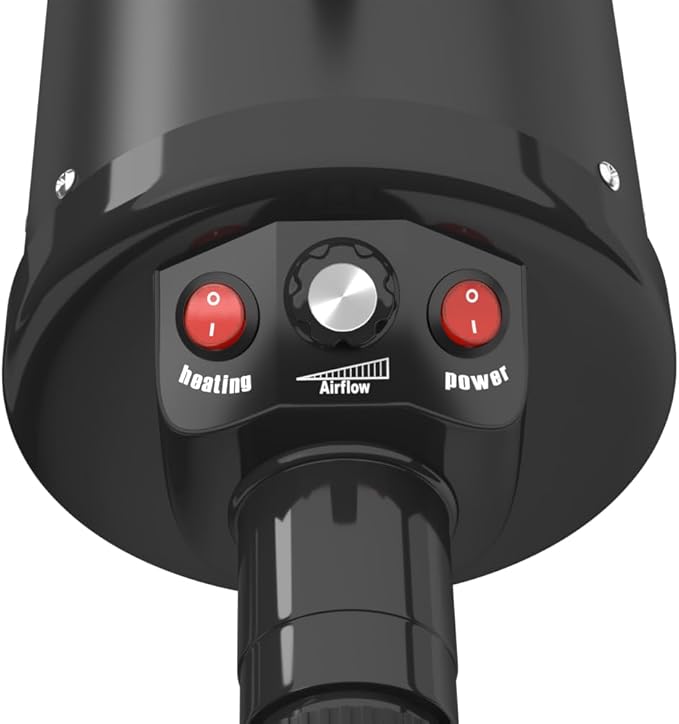 High-Velocity Dog Dryer for Grooming - Quiet Pet Hair Blow Dryer with Heater, 4 Nozzles & Adjustable Speed - Professional Dog Blower for Large Dogs, Thick Coats & Deshedding