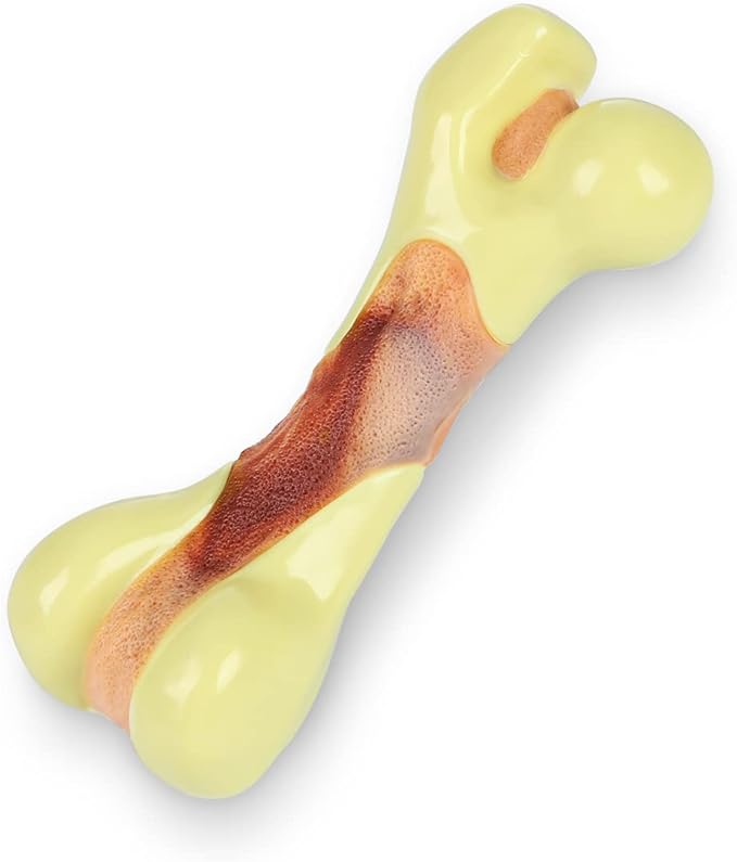 Tikaton Dog Chew Toys for Aggressive Chewers, Peanut Butter Flavor Durable Dog Teething Chew Toys Bones for Large/Medium/Small Puppies