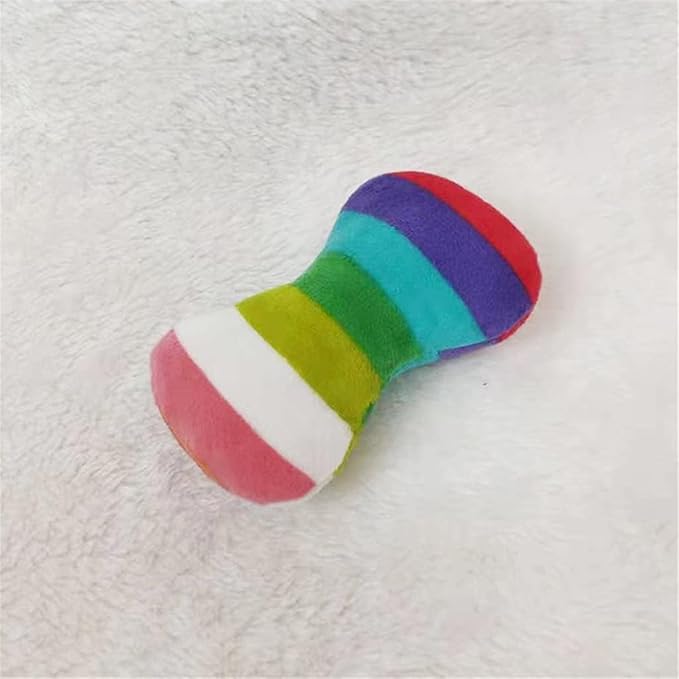 2 Pcs Colourful Dog Plush Vocal Toy Rainbow Dog Bone-Shape Chewing Toy Pet Supplies for Pet Playing Use Adorable Quality and Practical Attractive and Professional Dog Chew Toys,Dogs Toys