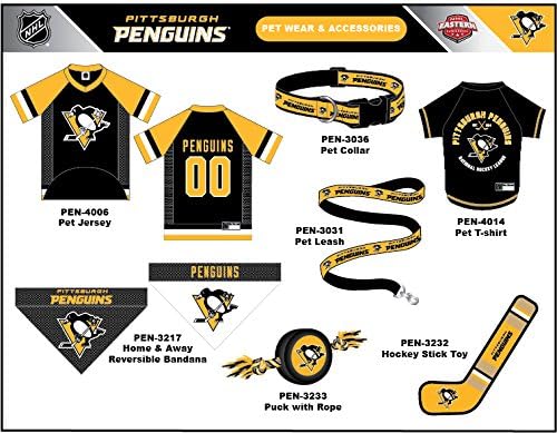 NHL Pittsburgh Penguins Bandana for Dogs & Cats, Large/X-Large. - Cute & Stylish Bandana! The Perfect Hockey Fan Scarf Bandana, Great for Birthdays Or Any Party!