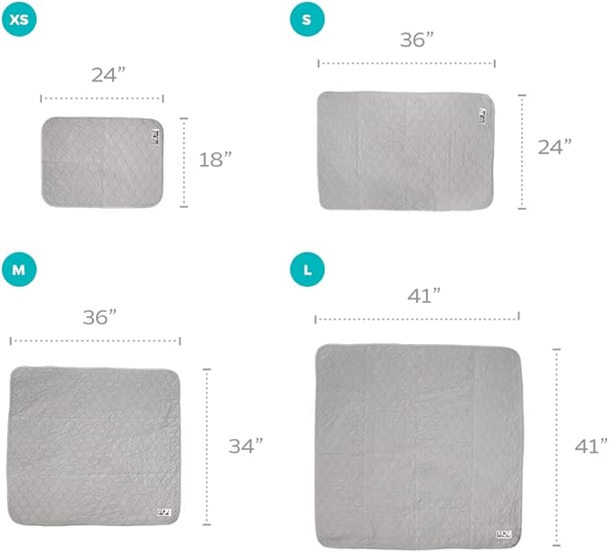Pet Parents® Pawtect® Pads Washable Pee Pads for Dogs (2pack) of Premium Dog Pee Pads, Waterproof Puppy Pads & Reusable Dog Pads, Whelping Pads & Modern Pee Pads for Dogs (Grey, 24x36)