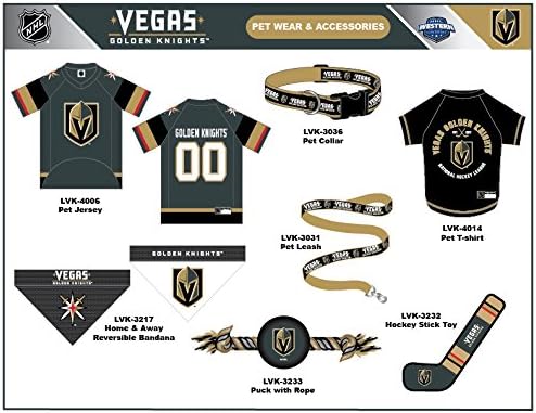 NHL LAS VEGAS GOLDEN KNIGHTS BANDANA for DOGS & CATS, Large/X-Large. - Cute & Stylish Bandana! The Perfect HOCKEY FAN Scarf Bandana, great for Birthdays or any Party!