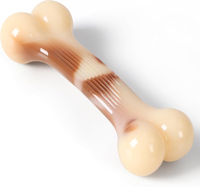 Dog Bone Goodie Bone Indestructible Chew Toy for Aggressive Chewers, Long Lasting Nylon Bone Tough Durable Dog Toys Puppy Toys Teeth Cleaning for Medium and Large Pets - 6"