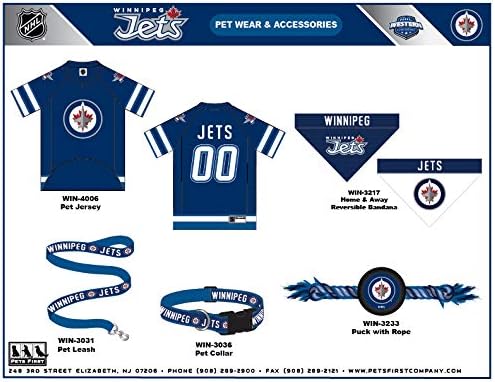 Pets First NHL Winnipeg Jets Dog & Cat Bandana, Large/X-Large. Officially Licensed, Reversible, Game Day, Birthday, Tailgating, Barbeques, Halloween