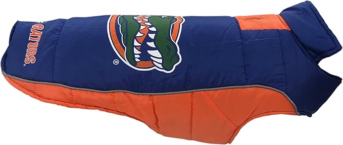 Pets First Collegiate Florida Gators Puffer Vest for Dogs & Cats. Size Small. Warm, Cozy, and Waterproof Dog Coat, for Small and Large Dogs/Cats.