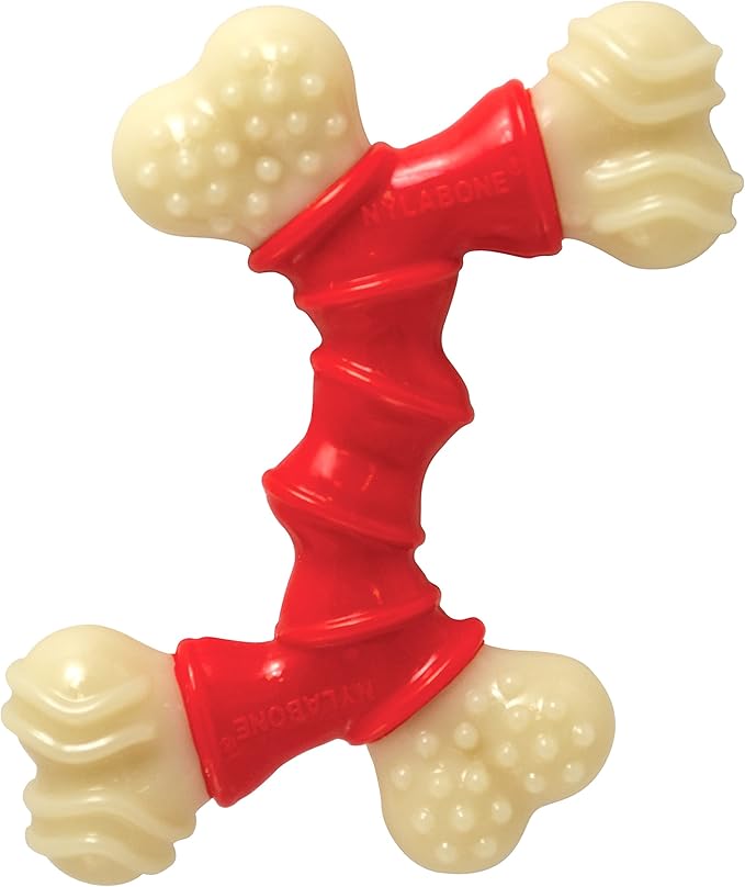 Nylabone Double Bone Power Chew Toy for Dogs, Dog Toys for Aggressive Chewers, Bacon Flavor, X-Large - 50+ lbs, 1 Count