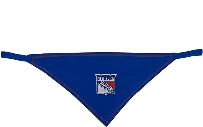 Pets First NHL New York Rangers TIE Bandana, Size Small/Medium. Dog Bandana Scarf Bib for Pet Cat Dog. The Ultimate Game-Day, Party Bandana