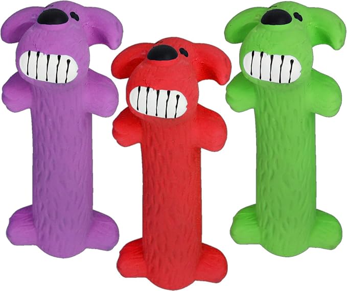 HDP Mini Loofa Latex Dog Toy Color: Mini Loofa Size:Pack of 3