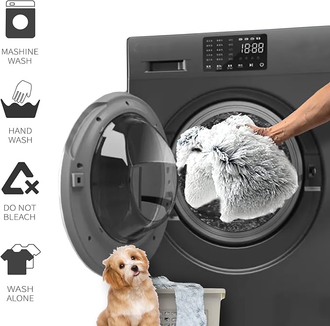 Waterproof Dog Bed Cover, Soft Plush Pet Blanket with Anti-Slip Back for Bed Couch Sofa, Furniture Protector for Small, Medium and Large Dogs and Cats (Noble Grey-Bubble, 30"x80")