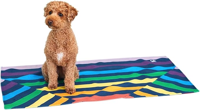 Dock & Bay Pet Towel - Super Absorbent & Quick Drying Dog Towels with Bag - 100% Recycled - Pups with Pride, Large (120x70cm, 47x27)