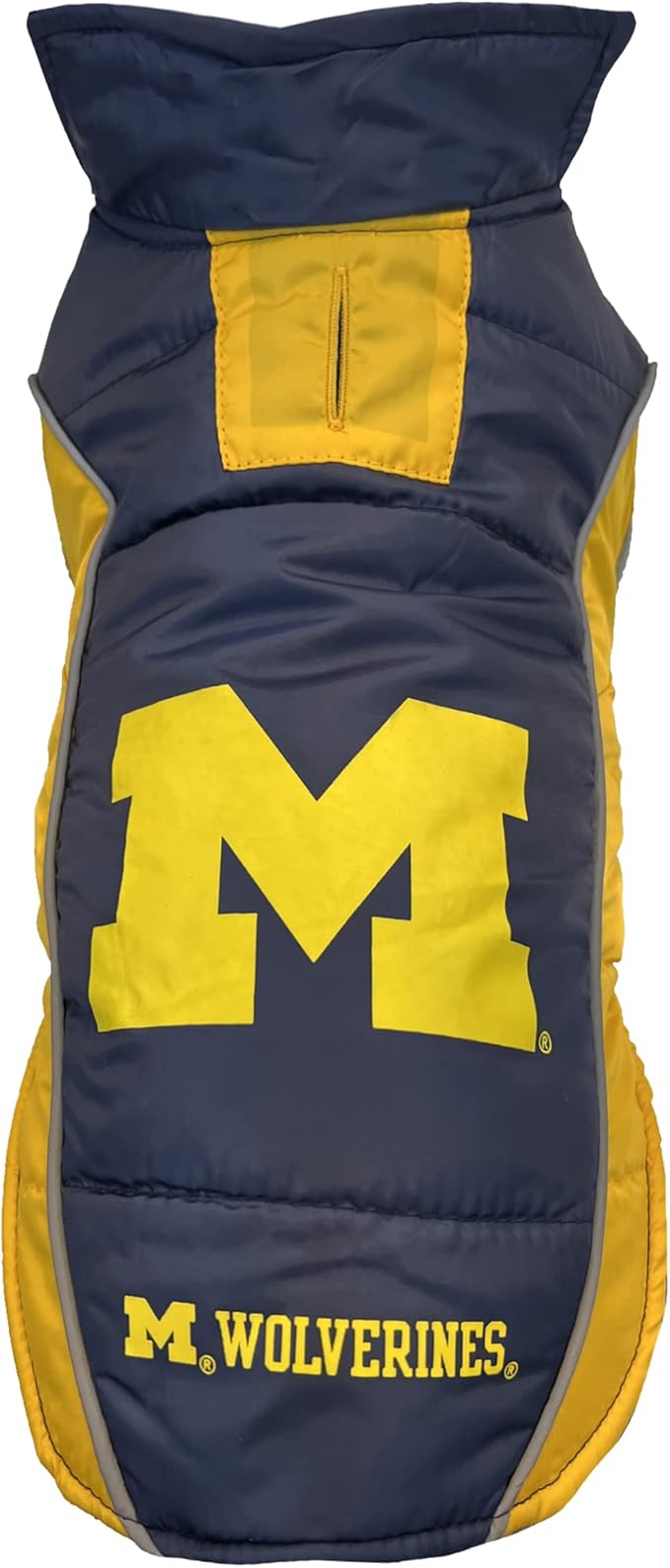Pets First Collegiate Michigan Wolverines Puffer Vest for Dogs & Cats. Size Large. Warm, Cozy, and Waterproof Dog Coat, for Small and Large Dogs/Cats.