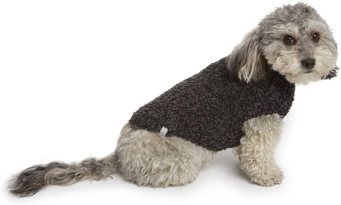 Barefoot Dreams CozyChic Ribbed Pet Sweater, Dog Clothes- Carbon-Black