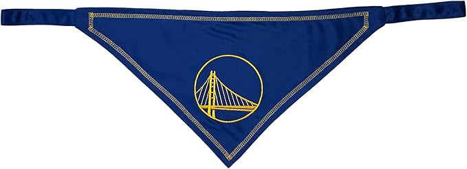 Pets First NBA Golden State Warriors TIE Bandana, Size Large/X-Large. Dog Bandana Scarf Bib for Pet Cat Dog. The Ultimate Game-Day, Party Bandana