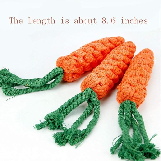 Dog Toys 3 PCS Puppy Teething Chew Toys,Dog Rope Toys,Cat Chew Toys,Safe Braided Rabbit Toys Healthy Gift