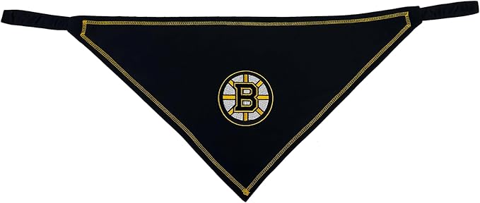 Pets First NHL Boston Bruins TIE Bandana, Size Large/X-Large. Dog Bandana Scarf Bib for Pet Cat Dog. The Ultimate Game-Day, Party Bandana