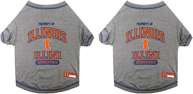 Pets First Collegiate Illinois Fighting Illini Dog T-Shirt, X-Large. - Licensed Shirt for Pets Team Colored with Team Logos.- Premium Stretchable Materials for The Comfrot of Your Dog & Cat.