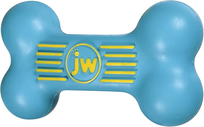 JW iSqueak Bone Durable Natural Rubber Dog Toy (Assorted Colors)