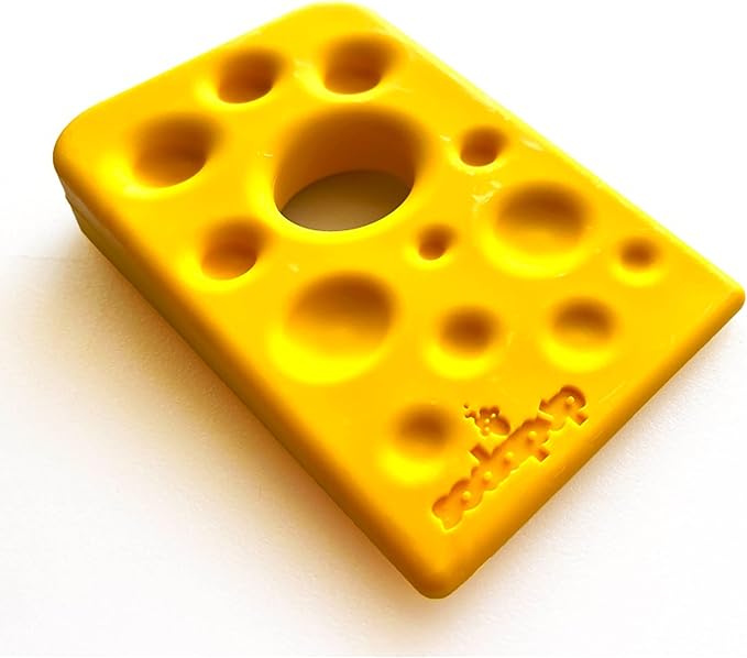 SodaPup Swiss Cheese Wedge – Durable Dog Chew Toy Made in USA from Non-Toxic, Pet Safe, Food Safe Nylon for Mental Stimulation, Clean Teeth, Fresh Breath, Problem Chewing, Calming Nerves & More