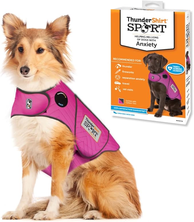ThunderShirt for Dogs, Large, Fuchsia Sport - Dog Anxiety Relief Calming Vest