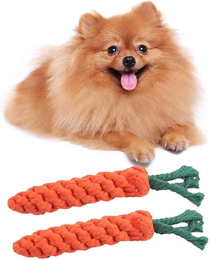 Dog Toys 3 PCS Puppy Teething Chew Toys,Dog Rope Toys,Cat Chew Toys,Safe Braided Rabbit Toys Healthy Gift