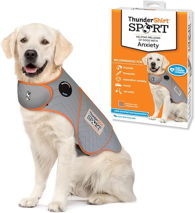 ThunderShirt for Dogs, X Large, Platinum Sport - Dog Anxiety Relief Calming Vest
