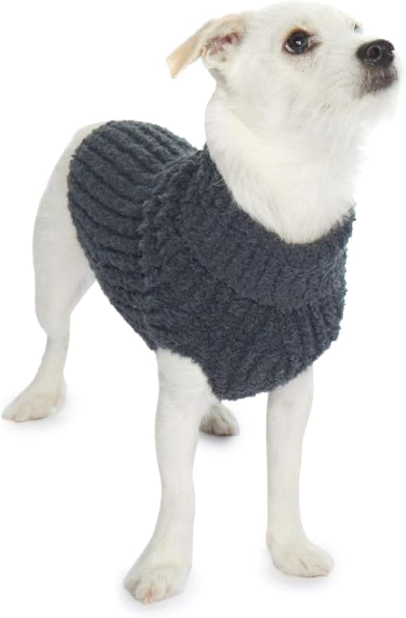 Barefoot Dreams CozyChic Ribbed Pet Sweater, Dog Clothes- Slate Blue