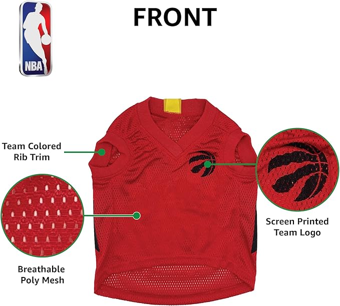 Pets First NBA Toronto Raptors Dog Jersey - Tank Top Basketball Pet Jersey, Small (RAP-4047-SM)