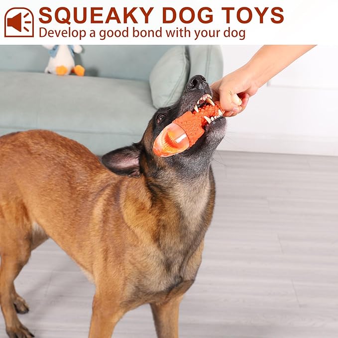 Indestructible Dog Toys for Aggressive Chewers Large Breeds, Durable Squeaky Toys for Super Chewers, Heavy Duty Tough Bone to Keep Them Busy, Interactive Dog Chew for Medium Breed