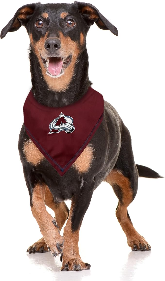 Pets First NHL Colorado Avalanche TIE Bandana, Size Large/X-Large. Dog Bandana Scarf Bib for Pet Cat Dog. The Ultimate Game-Day, Party Bandana