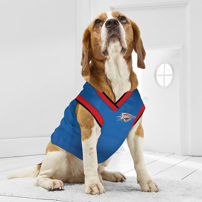 Pets First NBA OKLAHOMA CITY THUNDER DOG Jersey, Large - Tank Top Basketball Pet Jersey