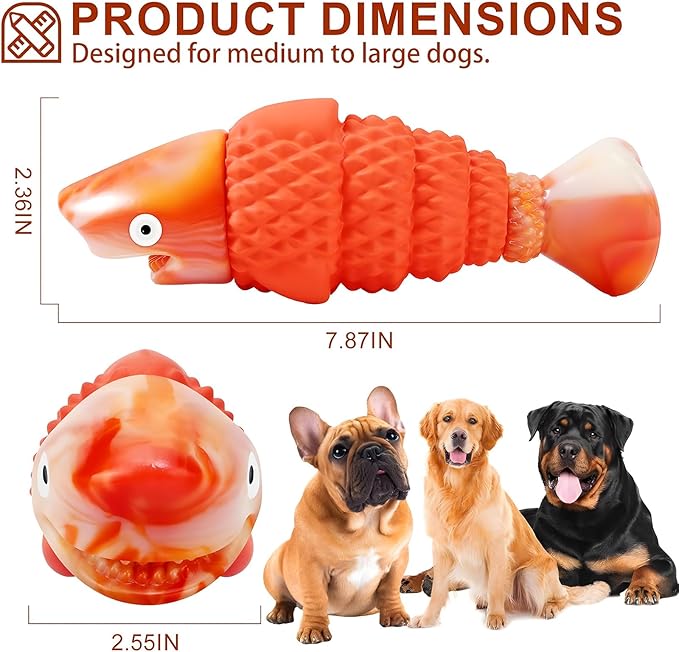 Indestructible Dog Toys for Aggressive Chewers Large Breeds, Durable Squeaky Toys for Super Chewers, Heavy Duty Tough Bone to Keep Them Busy, Interactive Dog Chew for Medium Breed
