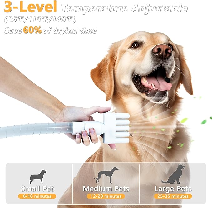 FOTING 8 in 1 Dog Grooming Vacuum & Dryer Kit, Dog Vacuum for Shedding Grooming with 3L Dust Cup, Touchscreen Adjustable Speed Temperature Control Clippers Brush, Pet Grooming Vacuum for Dogs at Home