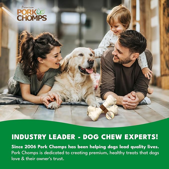 Pork Chomps Baked Pork Skin Dog Chew, 8-inch Knot, 1 Count
