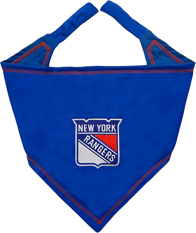 Pets First NHL New York Rangers TIE Bandana, Size Small/Medium. Dog Bandana Scarf Bib for Pet Cat Dog. The Ultimate Game-Day, Party Bandana