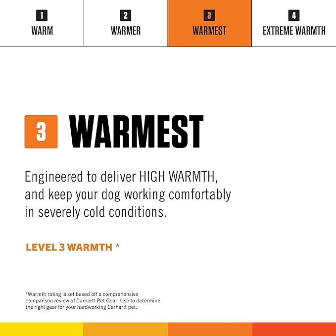 Carhartt Firm Duck Insulated Dog Chore Coat, Durable Weather Resistant Jacket for Cold and Windy Conditions, PFAS Free (Hunter Orange), Large