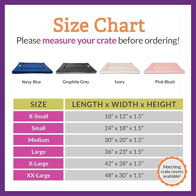 Pet Dreams Dog Crate Pad - Washable Kennel Mat, Crate Pads for Dog Cages, Non-Toxic, Flat Indoor Cat Bed, Fits iCrate 18, 24, 30, 36, 42, 48 Inches (Ivory, Small, 24")