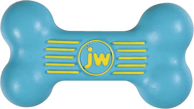 JW iSqueak Bone Durable Natural Rubber Dog Toy (Assorted Colors)
