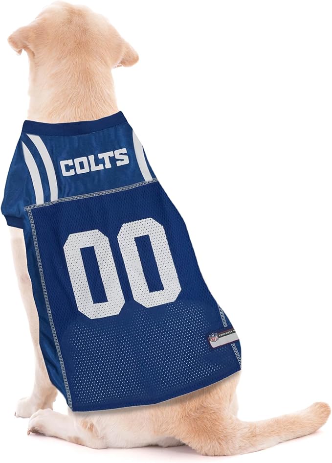 Pets First NFL Indianapolis Colts Dog Jersey, Size Large - Best Football Costume for Dogs & Cats - Licensed Shirt