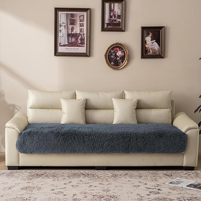 Waterproof Dog Bed Cover, Soft Plush Pet Blanket with Anti-Slip Back for Bed Couch Sofa, Furniture Protector for Small, Medium and Large Dogs and Cats (Noble Grey, 30"x80")