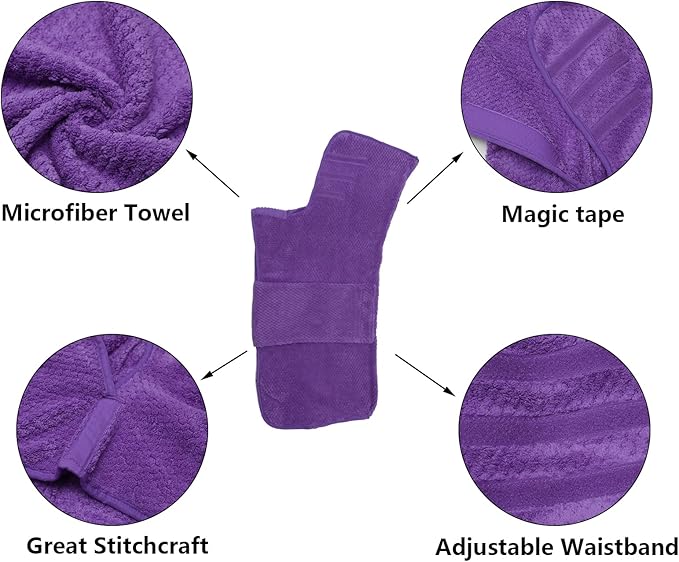 Geyecete Pineapple Grid Fast Drying Super Absorbent Dog Cat Bath Robe Towel - Purple, 3XL