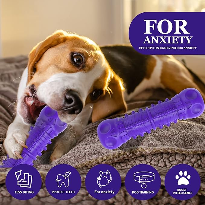 Dog Squeaky Toys for Aggressive Chewers, Durable Chew Toys for Large Medium Breed Dog, Tough Durable Dogs Toys with Natural Rubber