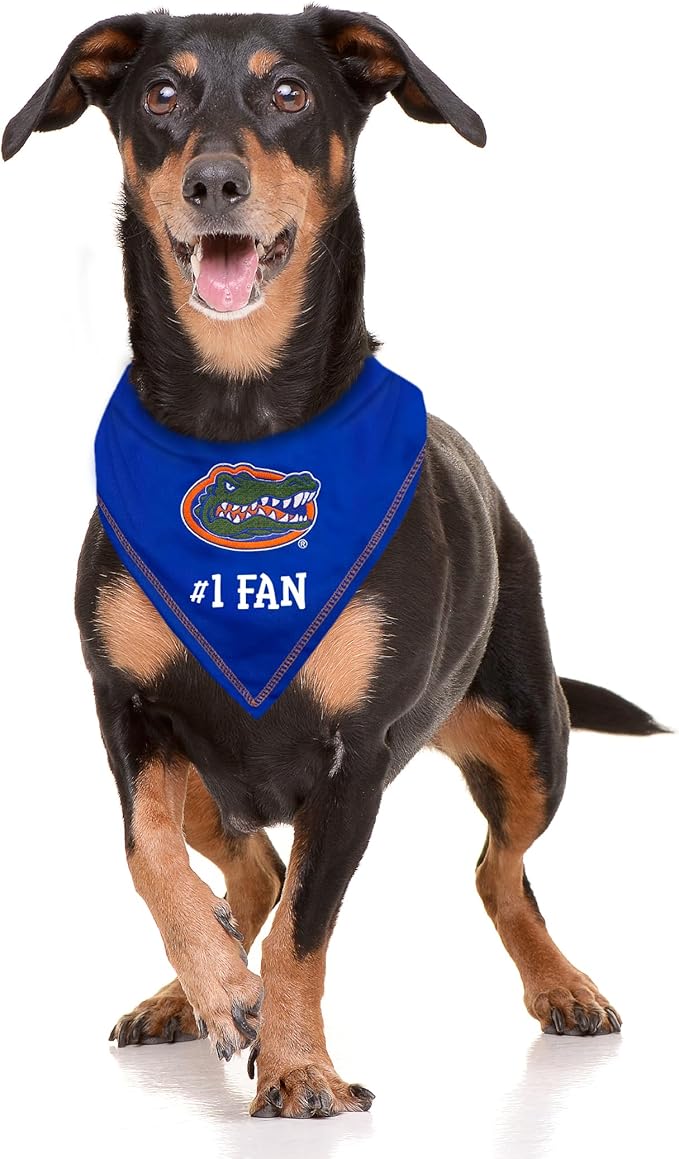 NCAA Florida Gators Personalized Tie Bandana for Dogs & Cats, Size Small/Medium. Custom Dog Bandana Scarf Bib for Pet Cat Dog. The Ultimate Game-Day & Party Customizable Bandana