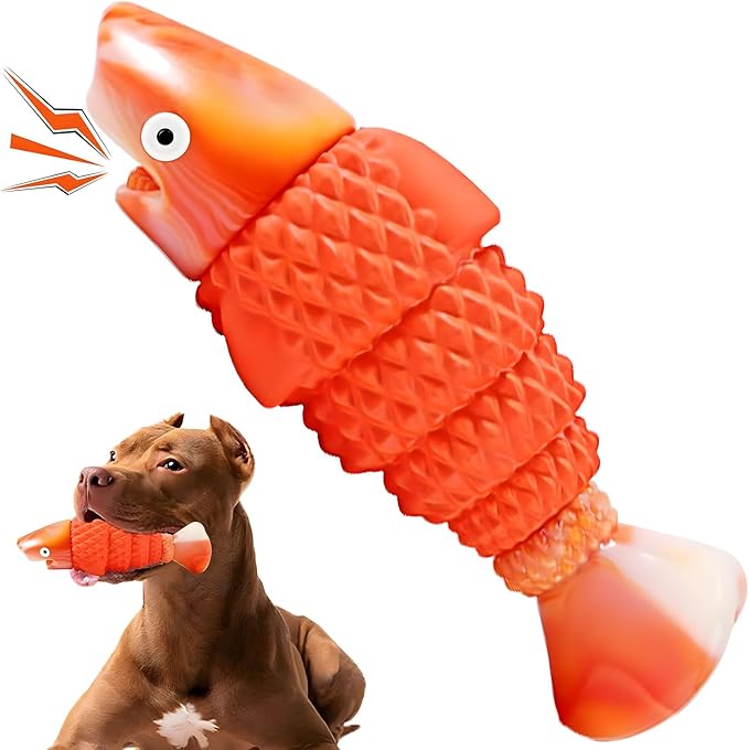 Indestructible Dog Toys for Aggressive Chewers Large Breeds, Durable Squeaky Toys for Super Chewers, Heavy Duty Tough Bone to Keep Them Busy, Interactive Dog Chew for Medium Breed