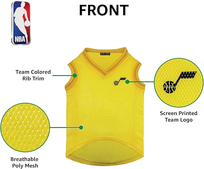 Pets First NBA Utah Jazz Dog Jersey, Small- Tank Top Basketball Pet Jersey