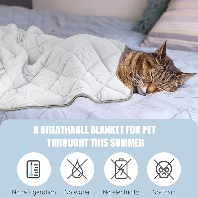 Leekalos Dog Cooling Mat,Pet Cooling Pads for Dogs Blanket,Summer Cooling Bed for Cats Blanket,Portable Pet Cooling Cushion for Home & Outdoor,Keep Cooling for Pets (Cool Grey, Small(22"x28"))