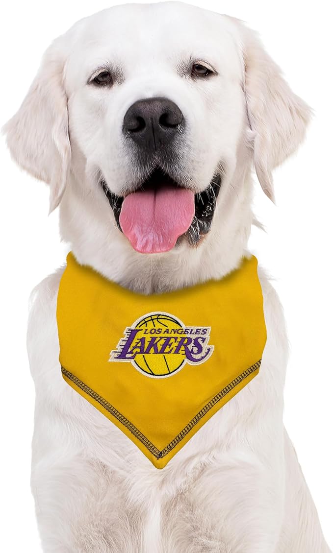Pets First NBA LA Lakers TIE Bandana, Size Large/X-Large. Dog Bandana Scarf Bib for Pet Cat Dog. The Ultimate Game-Day, Party Bandana