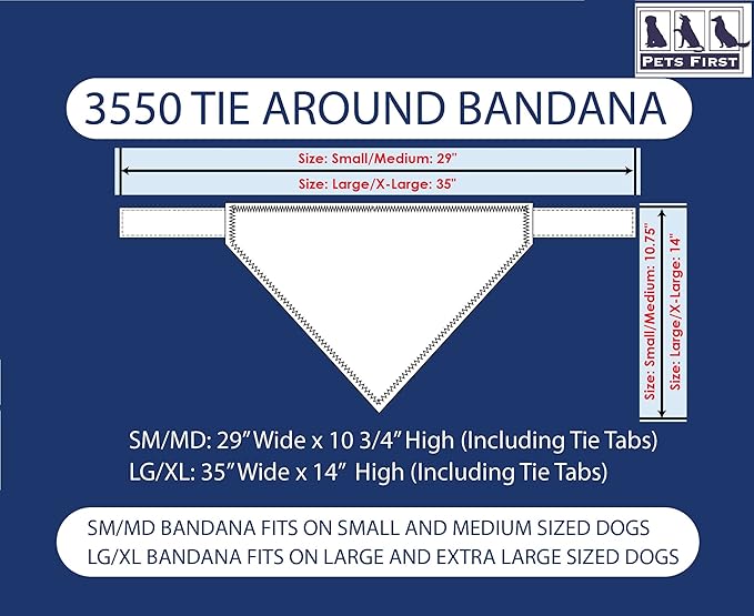 Pets First NHL New York Rangers TIE Bandana, Size Small/Medium. Dog Bandana Scarf Bib for Pet Cat Dog. The Ultimate Game-Day, Party Bandana