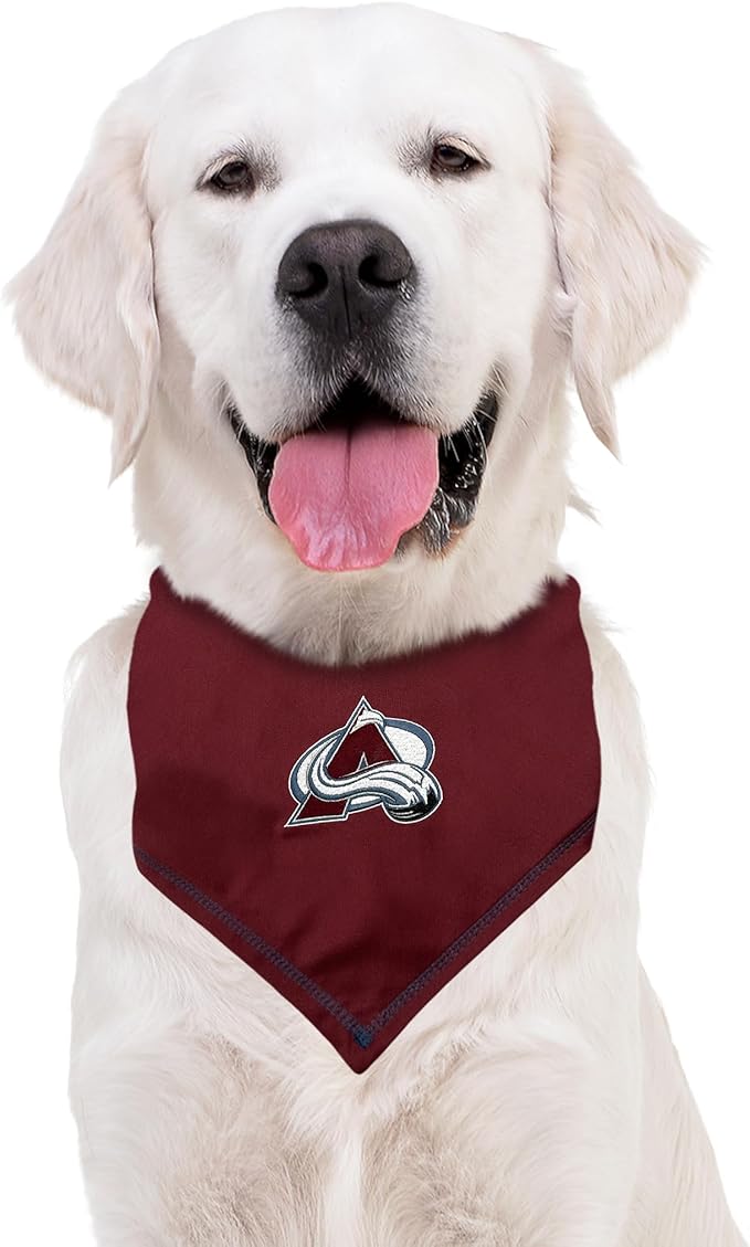 Pets First NHL Colorado Avalanche TIE Bandana, Size Large/X-Large. Dog Bandana Scarf Bib for Pet Cat Dog. The Ultimate Game-Day, Party Bandana