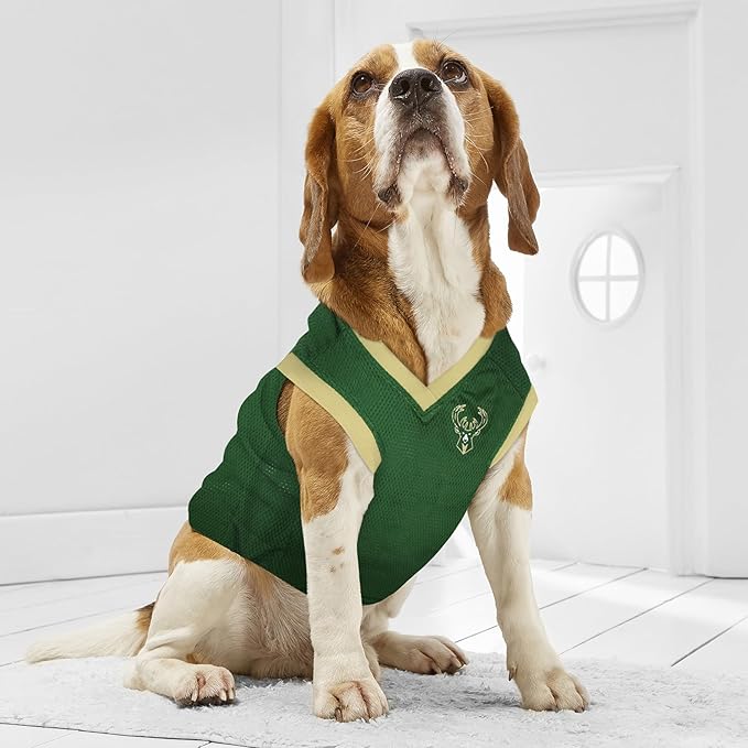 Pets First NBA MILWAUKEE BUCKS DOG Jersey, X-Large - Tank Top Basketball Pet Jersey
