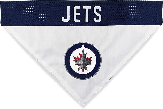 Pets First NHL Winnipeg Jets Dog & Cat Bandana, Large/X-Large. Officially Licensed, Reversible, Game Day, Birthday, Tailgating, Barbeques, Halloween